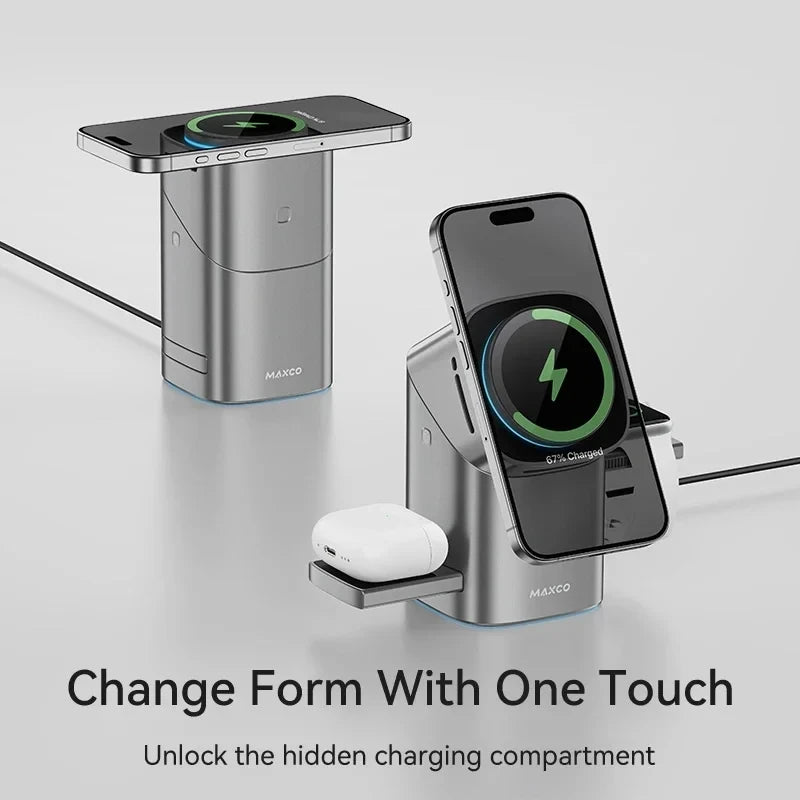 Magnetic Three-in-One Wireless Charging Station
