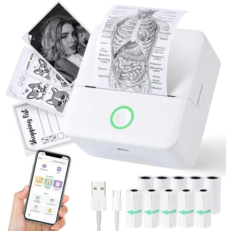 Portable Inkless Thermal Printer